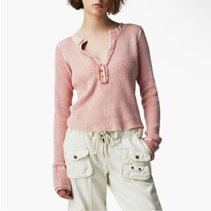 Free People Colt thermal henley, size L, VGUC